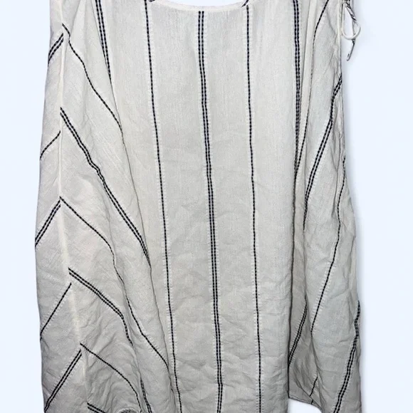 White striped wrap midi coverup Skirt - Picture 5 of 7